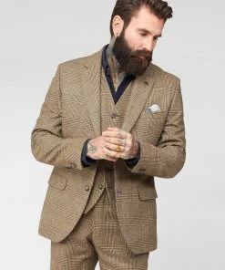 Gibson London Sean Check Jacket Brown