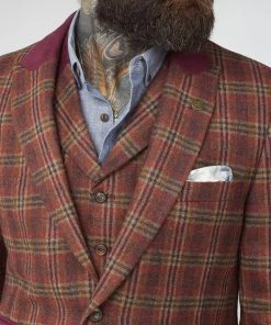 Gibson London Jason Check Jacket Orange
