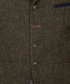 New In Gibson London Olly Shetland Waistcoat Green