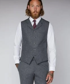 Gibson London Simon Tweed Trousers Grey