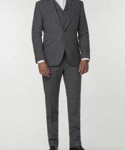 Gibson London Simon Tweed Trousers Grey