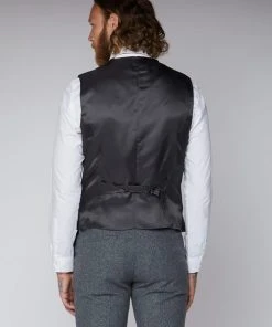 Gibson London Simon Tweed Waistcoat Grey