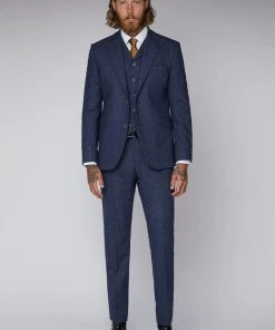 Gibson London Danny Tweed Trousers Blue