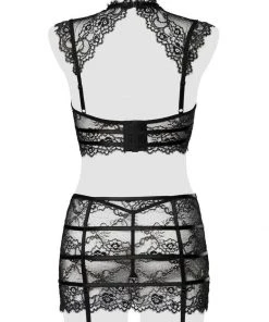 Grey Velvet Lizzy Lace Set Black New In