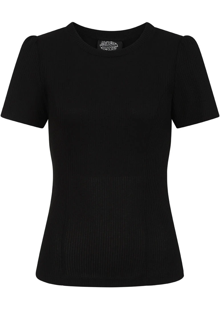 New In Hearts & Roses Susan Knitted 60's Top Black