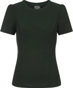 Hearts & Roses Susan Knitted 60's Top Green New In