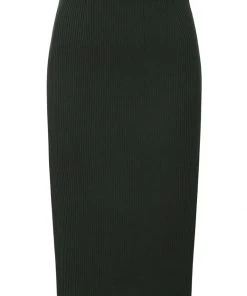 Hearts & Roses Sally Knitted 60's Pencil Skirt Green