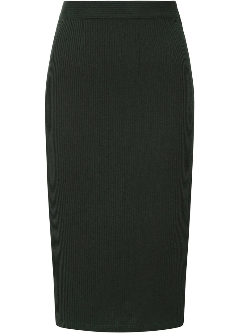 Hearts & Roses Sally Knitted 60's Pencil Skirt Green