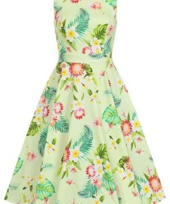 Hearts & Roses Luisa Tropical 50's Swing Dress Yellow