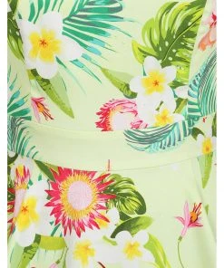 Hearts & Roses Luisa Tropical 50's Swing Dress Yellow
