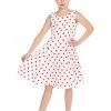 Hearts & Roses Kids Cindy Polkadot 50's Swing Dress White