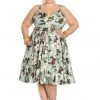 New In Hell Bunny Tahiti 50's Swing Dress Green