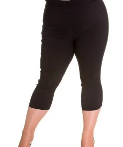 Hell Bunny Tina 50's Capri Trousers Black