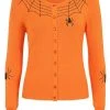 Hell Bunny Spider 50's Cardigan In Orange New In