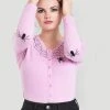 Hell Bunny Spider 50's Cardigan Pink New In