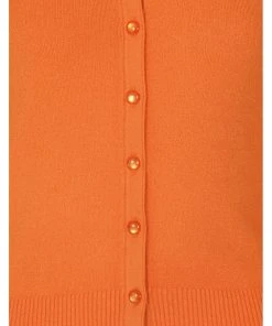 Hell Bunny 50's Paloma Cardigan Orange New In