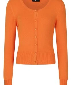 Hell Bunny 50's Paloma Cardigan Orange New In