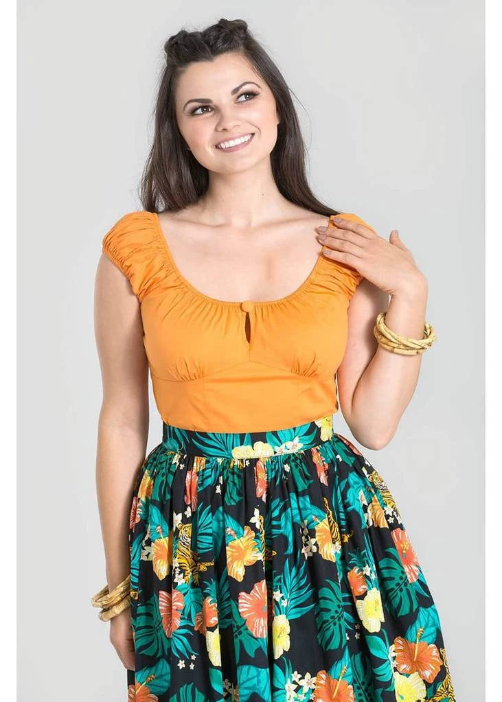 Hell Bunny Melissa 50's Top Orange Colour New In