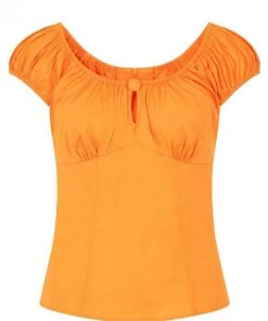 Hell Bunny Melissa 50's Top Orange Colour New In