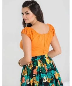Hell Bunny Melissa 50's Top Orange Colour New In