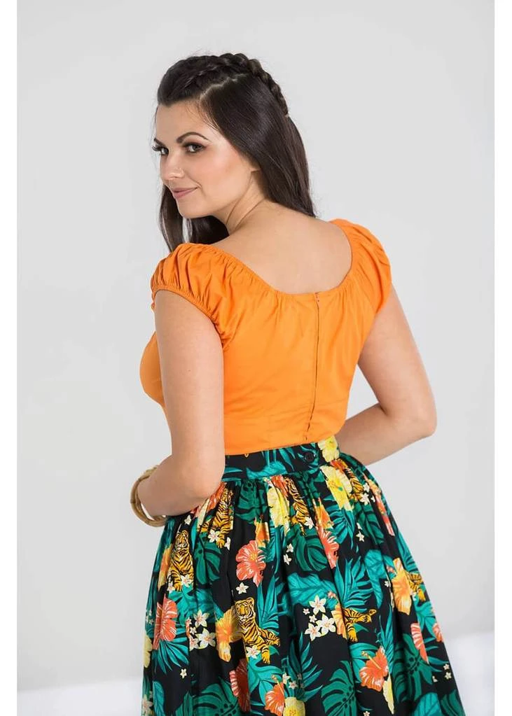 Hell Bunny Melissa 50's Top Orange Colour New In