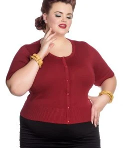 Hell Bunny Wendi 50's Cardigan Dark Red