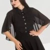Hell Bunny Draco Cape Blouse Black
