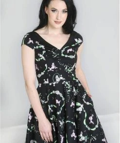 Hell Bunny Lexie Poodles 50's Swing Dress Black New In