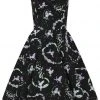 Hell Bunny Lexie Poodles 50's Swing Dress Black New In