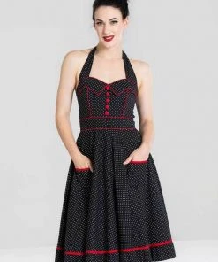 Hell Bunny Vanity Rockabilly 50's Swing Dress Black New In
