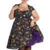 New In Hell Bunny Harlow Halloween 50's Swing Jurk Zwart