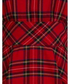 New In Hell Bunny Irvine Tartan 50's Swing Dress Red