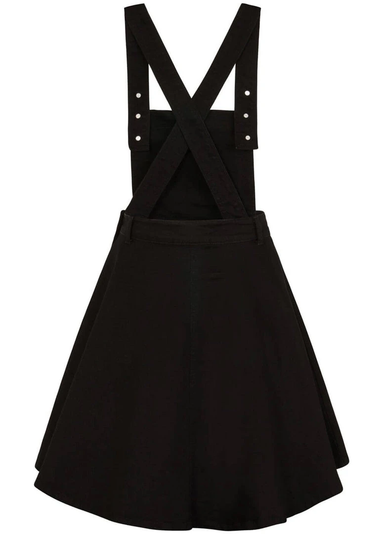 New In Hell Bunny Dakota 50's Pinafore Swing Dress Black