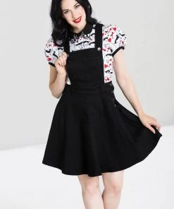 New In Hell Bunny Dakota 50's Pinafore Swing Dress Black