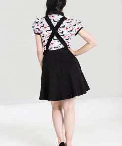 New In Hell Bunny Dakota 50's Pinafore Swing Dress Black