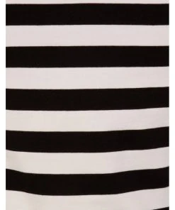 New In Hell Bunny Caithlin Striped Top Black White