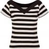 New In Hell Bunny Caithlin Striped Top Black White