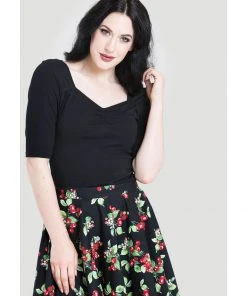 Hell Bunny Philippa 50's Top Black New In