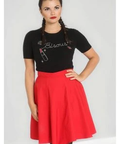 Hell Bunny Gabby 50's Swing Skirt Red New In