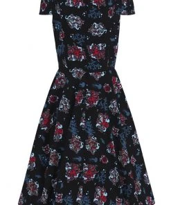 Hell Bunny Poseidon 50's Swing Dress Black New In