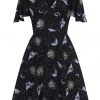 New In Hell Bunny Solaris Sun & Moon 70's Dress Black