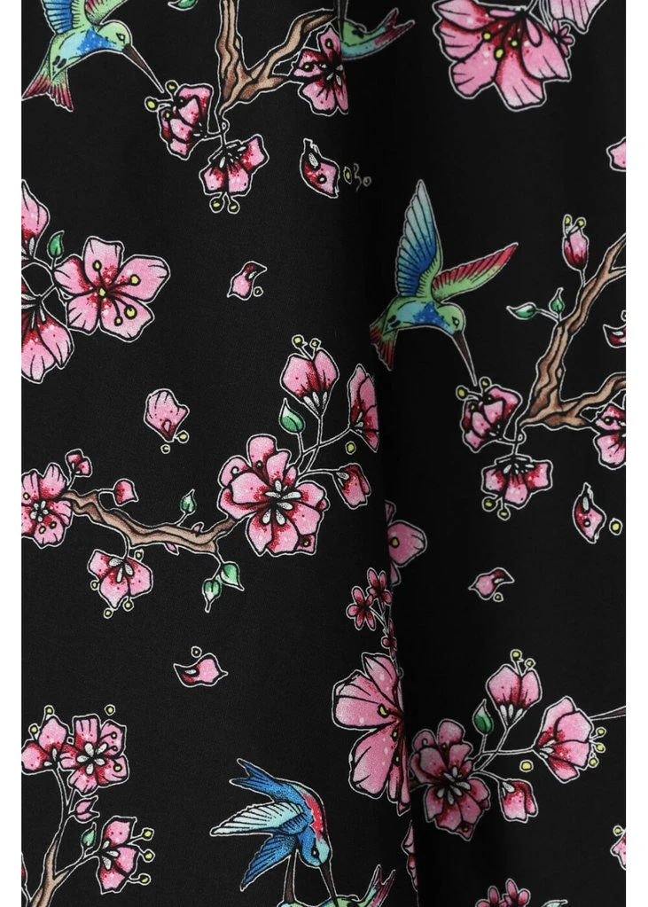 Hell Bunny Madison Hummingbird 50's Swing Dress Black