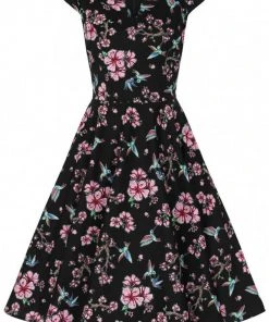 Hell Bunny Madison Hummingbird 50's Swing Dress Black