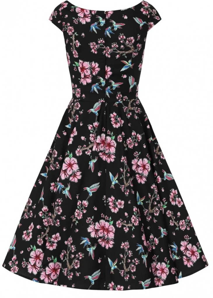 Hell Bunny Madison Hummingbird 50's Swing Dress Black