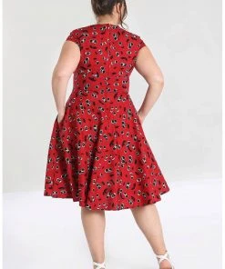 New In Hell Bunny Alison Cherry 50's Swing Dress Red