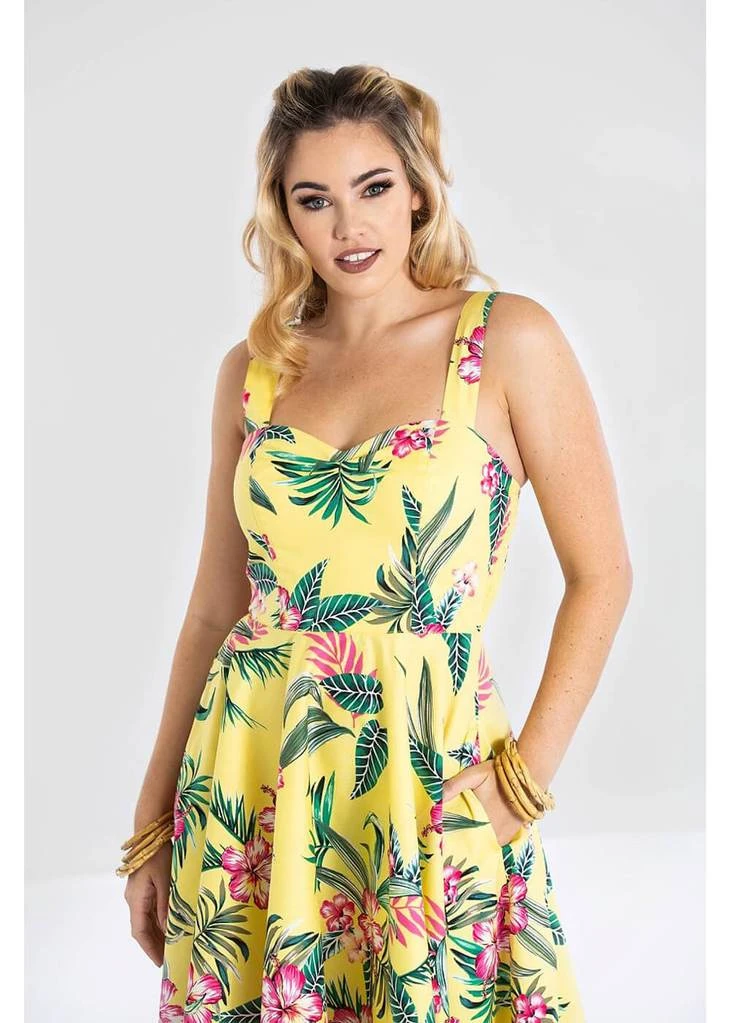 Hell Bunny Kalani 50's Swing Dress Yellow