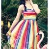 Hell Bunny Over The Rainbow 50's Swing Dress Multi New In