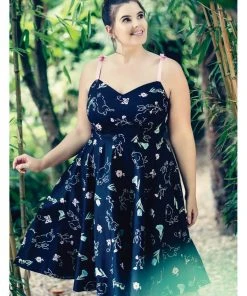 Hell Bunny Binky Bunny 50's Swing Dress Black