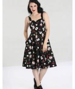 Hell Bunny Viva Las Vegas 50's Swing Dress Black New In