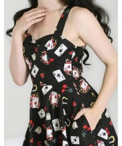 Hell Bunny Viva Las Vegas 50's Swing Dress Black New In